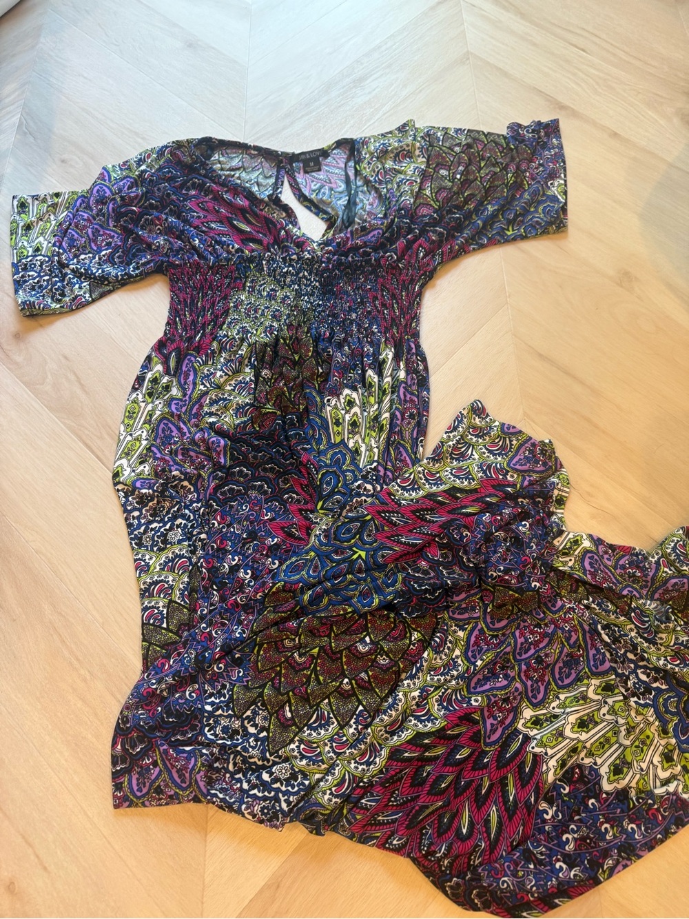 5th & Love Multicolor Paisley Print Top in Pink, Blue & Green